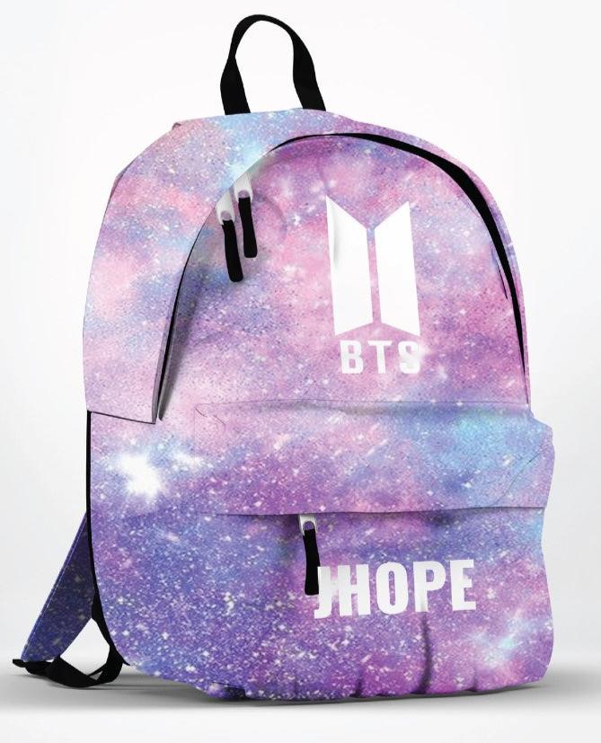 DB074 Pastel Galaxy BTS Allover Printed Backpack