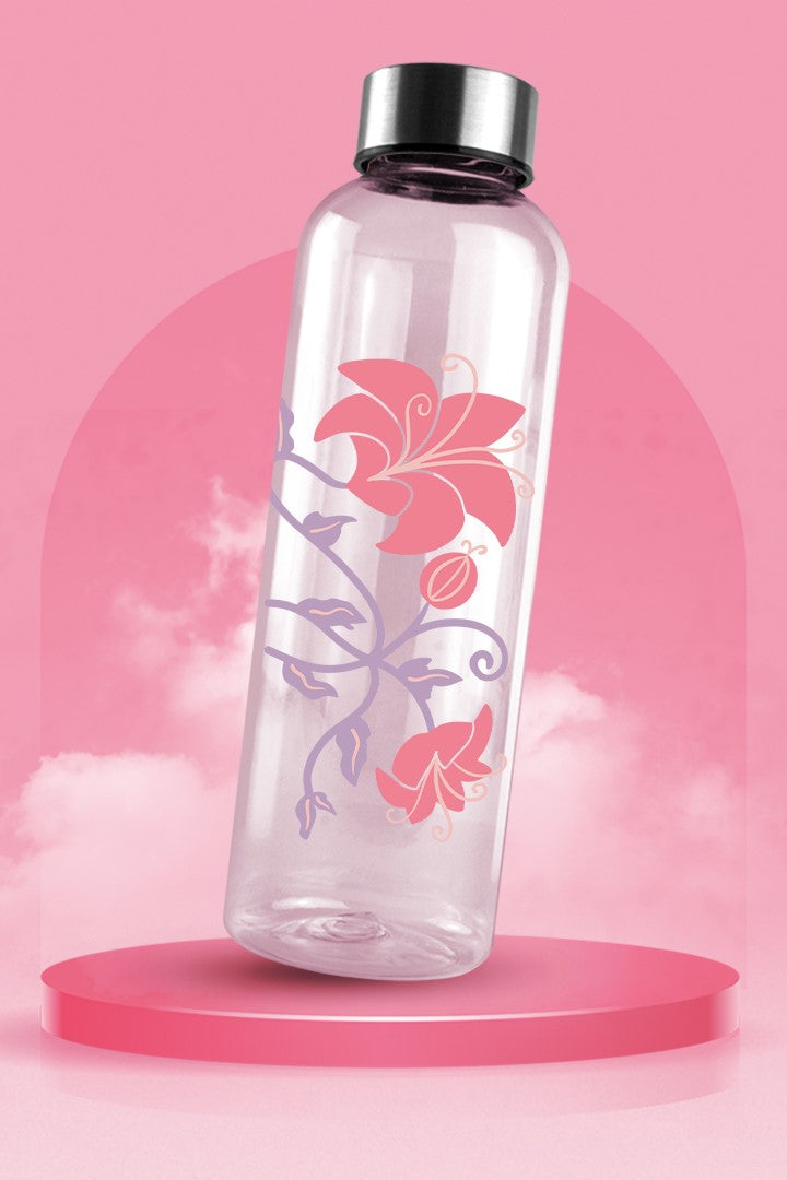 WB031 - Flower Printed Glass Water Bottle