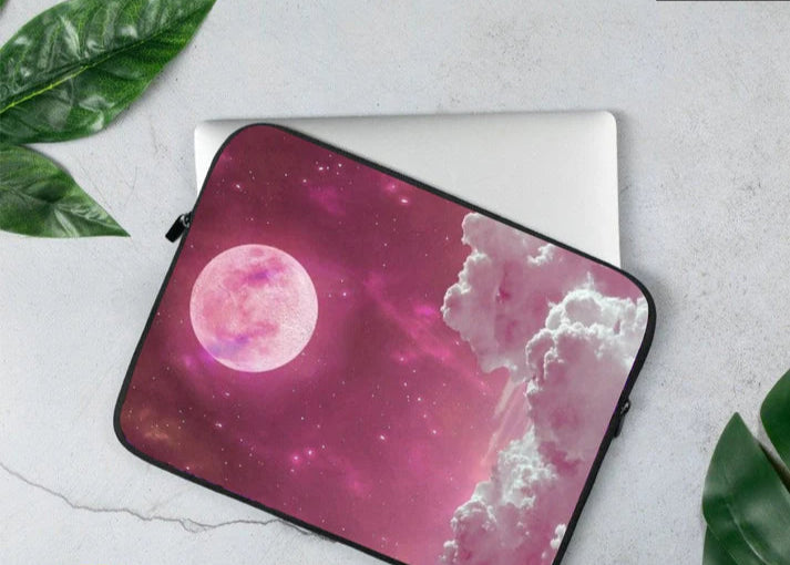 جراب كمبيوتر محمول بتصميم قمر جمالي