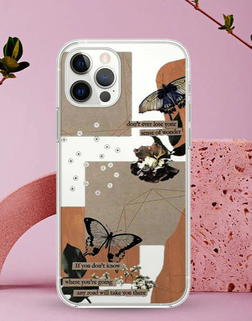 جراب هاتف محمول شفاف بتصميم ملصق عتيق