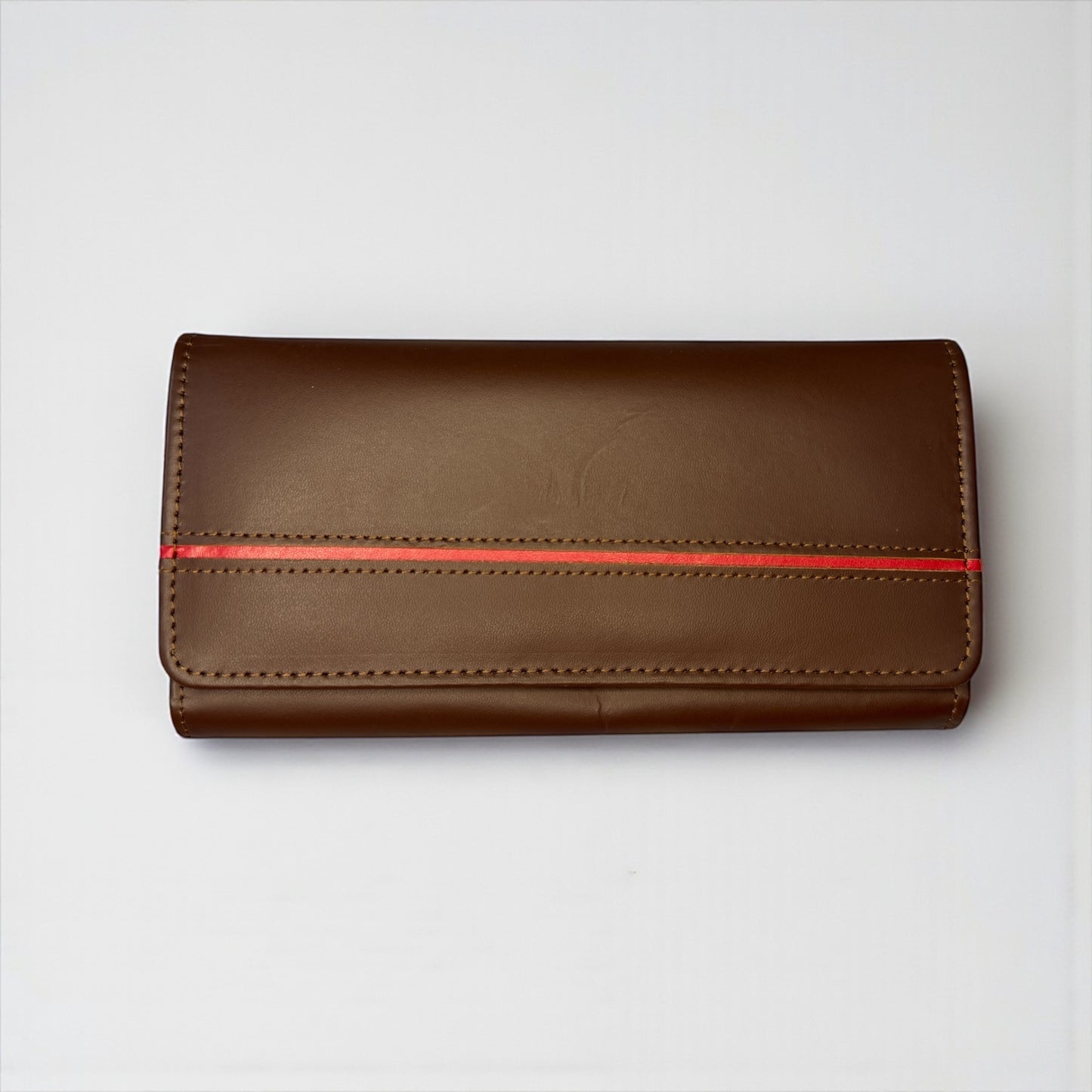 Auburn Rouge – Dark Brown Wallet with Red Strip
