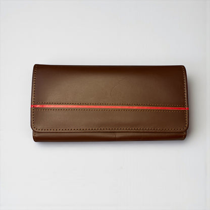 Auburn Rouge – Dark Brown Wallet with Red Strip