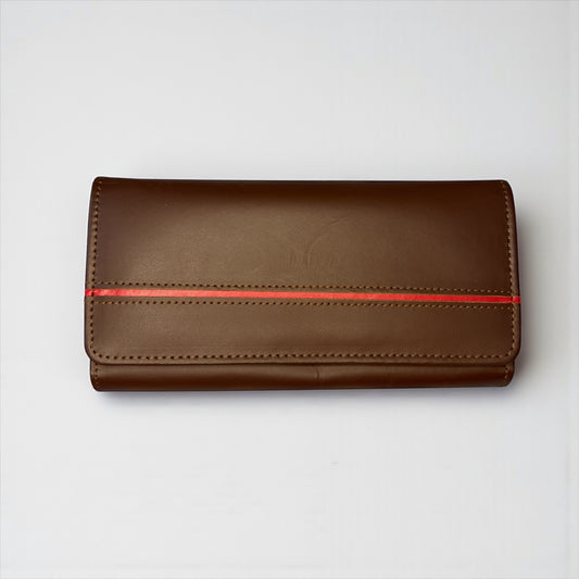 Auburn Rouge – Dark Brown Wallet with Red Strip