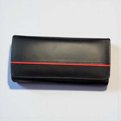 Crimson Rouge – Black Wallet with Red Strip
