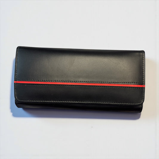 Crimson Rouge – Black Wallet with Red Strip