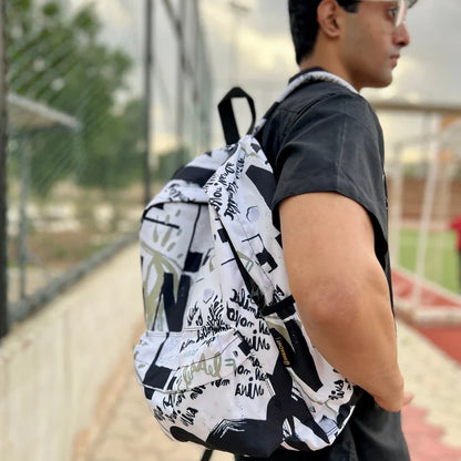 Typography Art Allover Printed Backpack
