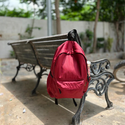 Maroon Allover Printed Backpack