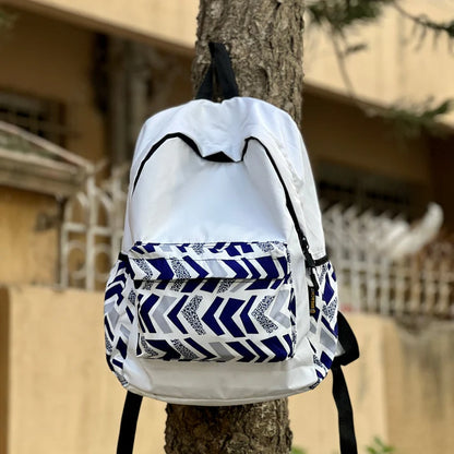 Blue Arrow Allover Printed Backpack