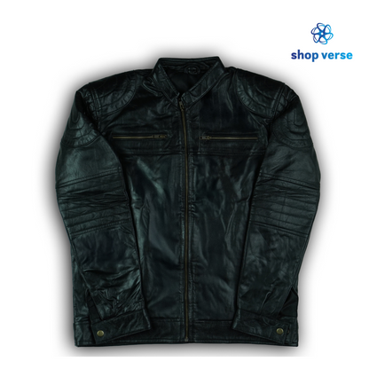Obsidian Edge - Black leather jacket