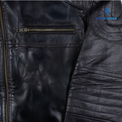 Obsidian Edge - Black leather jacket