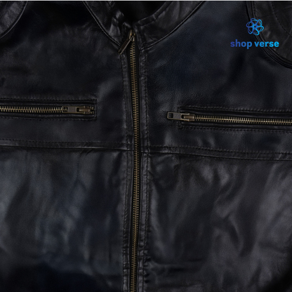 Obsidian Edge - Black leather jacket