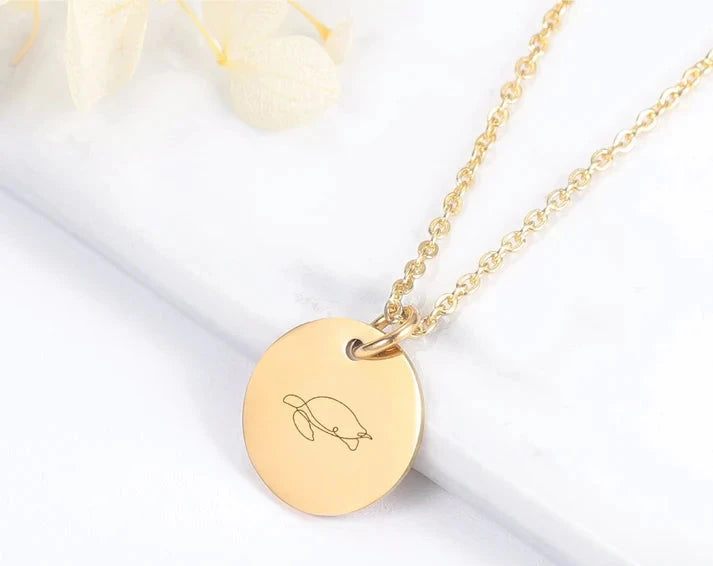 Turtle Lineart Necklace